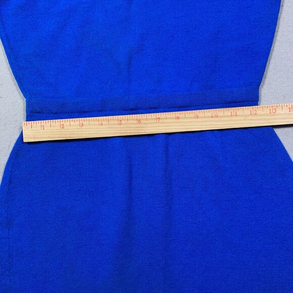 Jerna of Italy Sweater Dress Women Small Blue Wool Turtleneck 70s Minimalist - Picture 7 of 12